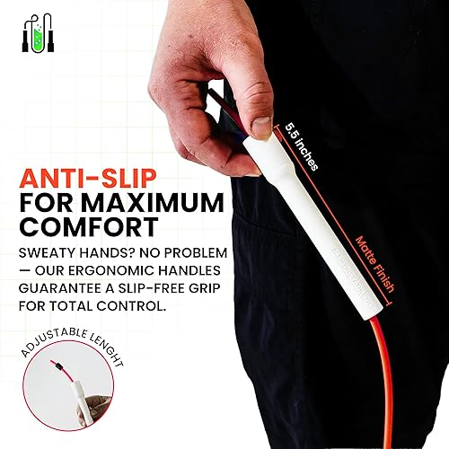 Miniatura 6 de Cuerda de saltar para fitness, cuerda de saltar ajustable de 10 pies para hombres, mujeres y niños, cuerda de saltar sin enredos con asas