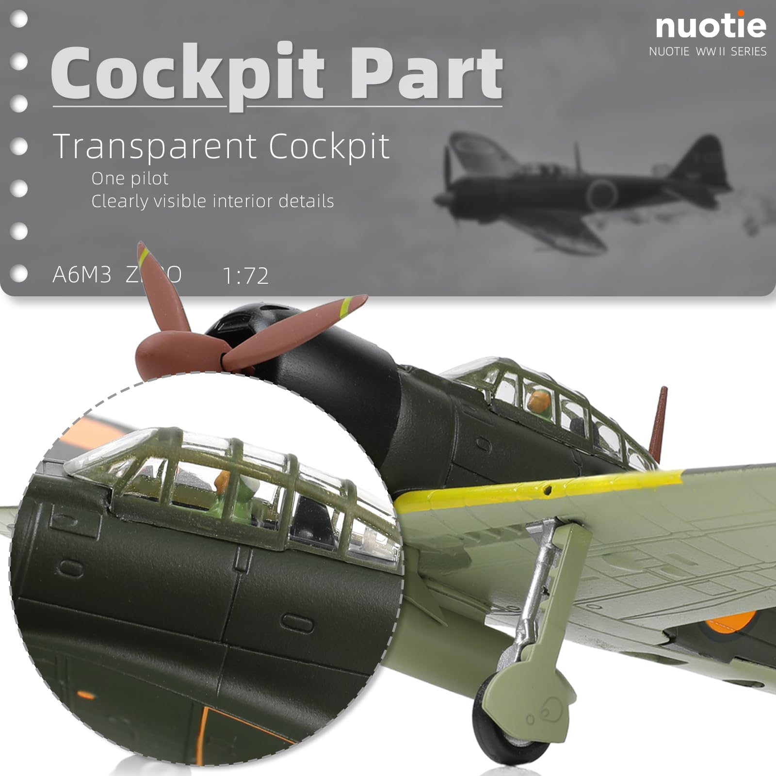 NUOTIE 1/72 A6M Zero Diecast Metal Aircraft Model Kit JP