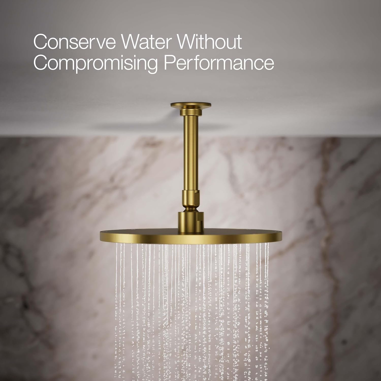 Kohler 13689-2MB Contemporary Round 10" single-function rainhead, 2.5 gpm, Vibrant Brushed Moderne Brass