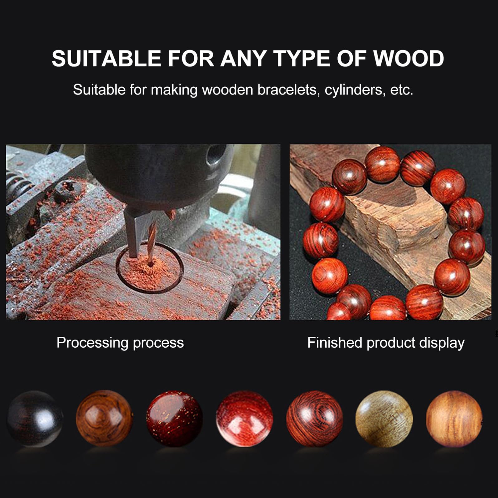 Levemolo Set di Utensili per Intaglio Legno ad Alta Precisione in per Realizzazione Braccialetti e Anelli in Legno Fresatura e Foratura Professionale