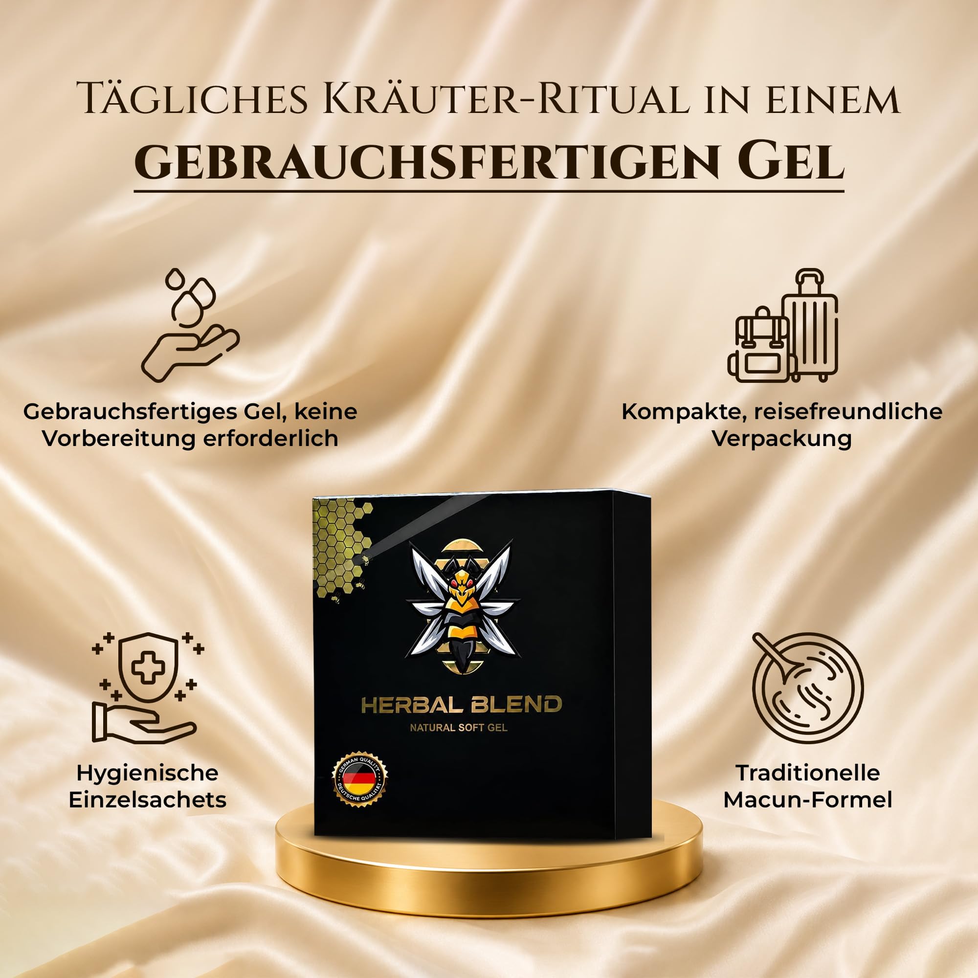 Wunderbar Wonder Natural Agent for Men Strong and High Dose with Ginseng and Gingko Biloba-Ginseng Herbal Gel 12x2 24 Jelly Stück - Herbal Blend Macun Honey Herbal Blend - Maca, Tribulus Terrestris.