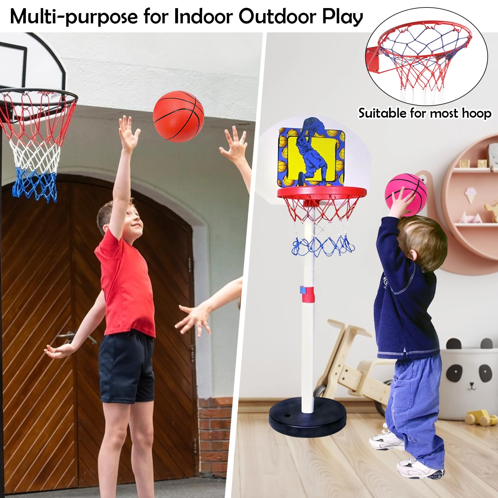 Hyacinthy Lot de 6 Mini Ballons de Basket - 15 cm - 3 Couleurs - avec 1 Pompe à air - Jouet de Sport pour Enfants - pour la Piscine, la Plage, Les Hyacinthy Lot de 6 Mini Ballons de Basket - 15 cm - 3 Couleurs - avec 1 Pompe à air - Jouet de Sport pour Enfants - pour la Piscine, la Plage, Les