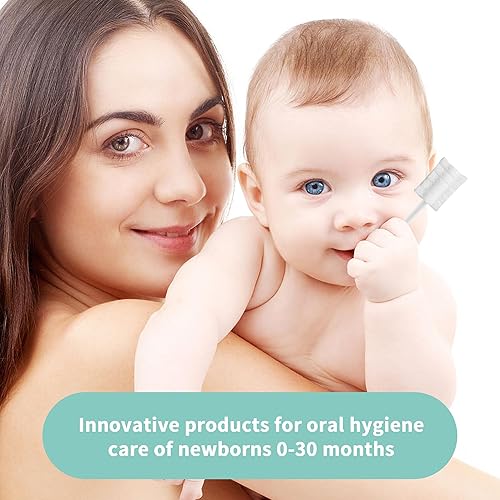 Miniatura 7 de 42 cepillos de dientes para bebés con gasa absorbente, limpiador de lengua, limpiador oral para 0-36 meses