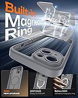 Vista 373 de TOCOL Funda magnética para iPhone 15 Pro Max, protección completa mejorada de la cámara, compatible con Magsafe, protección contra caídas, funda