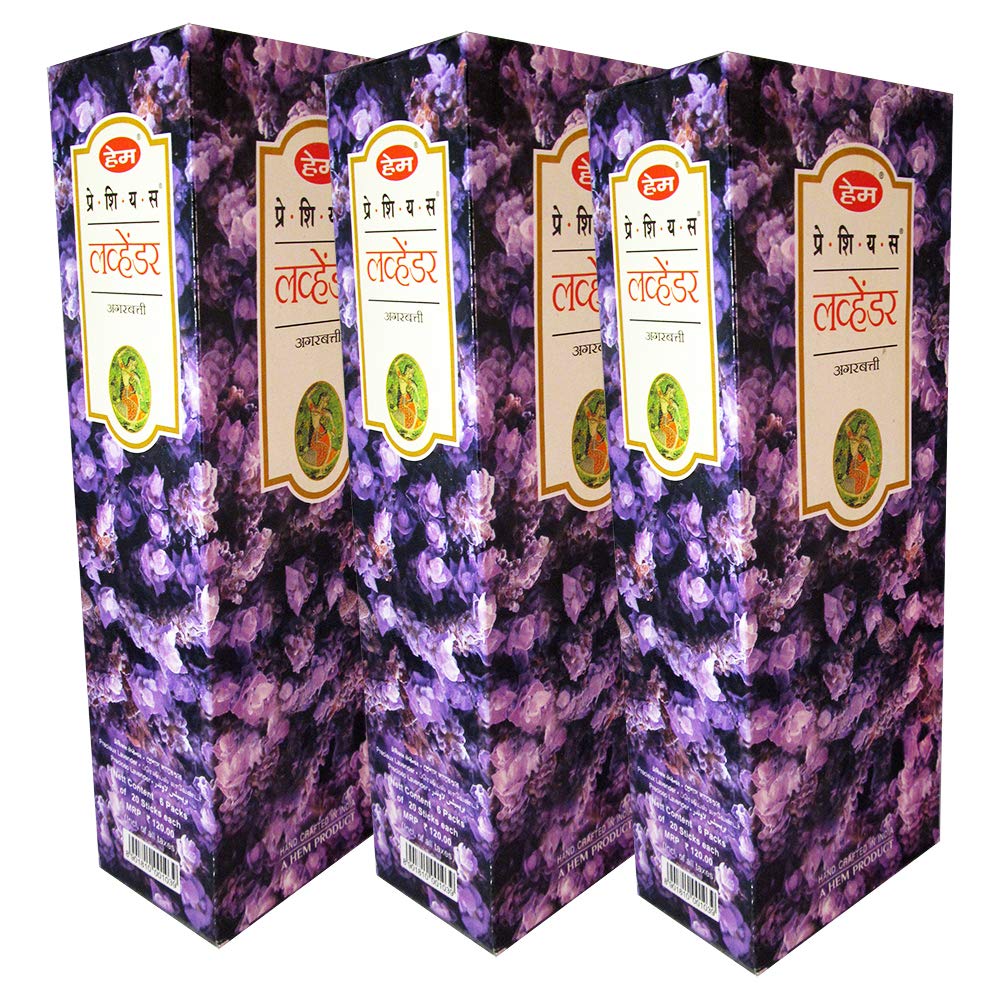 HEM Precious Lavender Bulk 360 Sticks Incense, 3 Boxes - (360 sticks bulk per order)