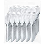 Prestee 500 Clear Plastic Forks - Heavyweight Disposable Forks, Sturdy Flatware, Elegant Fork for Parties, Bulk Disposable Silverware Set, Clear Plastic Utensils - Flatware