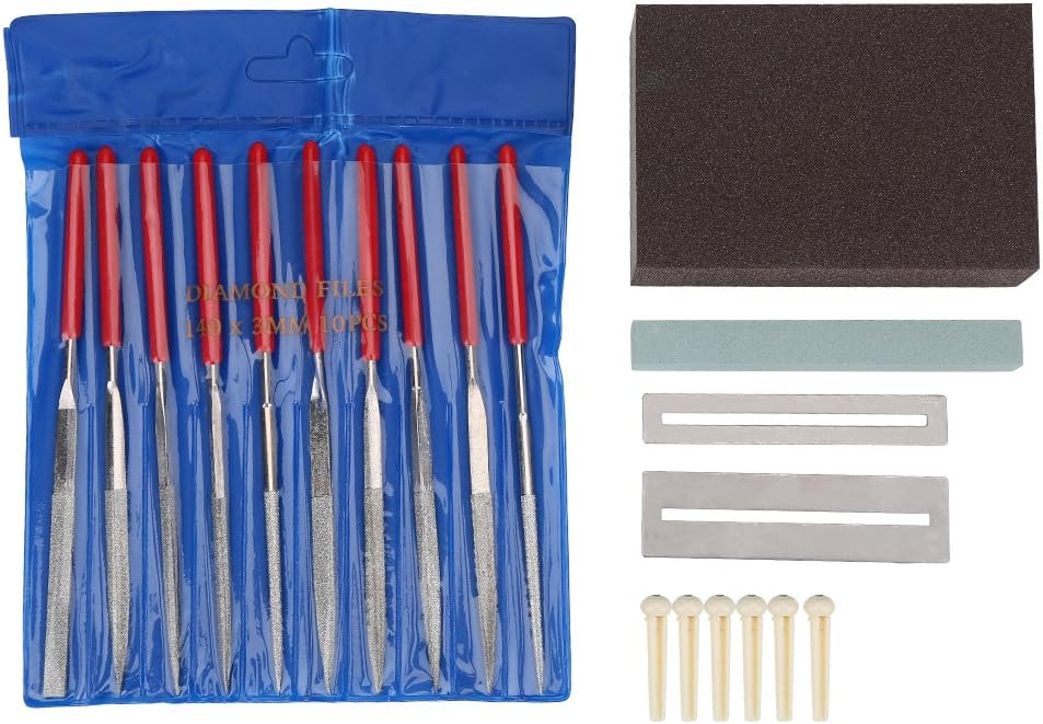 20 Pcs Guitar Repair Kit ,Guitar Bridge Saddle Nut Files