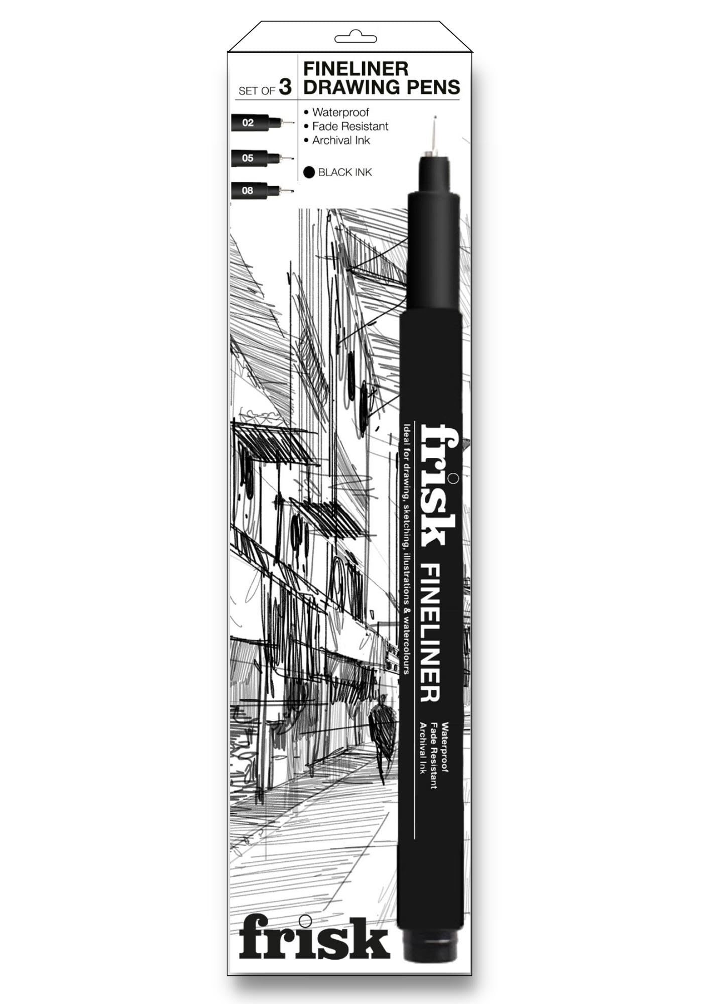 Frisk Fineliners Black Set of 3