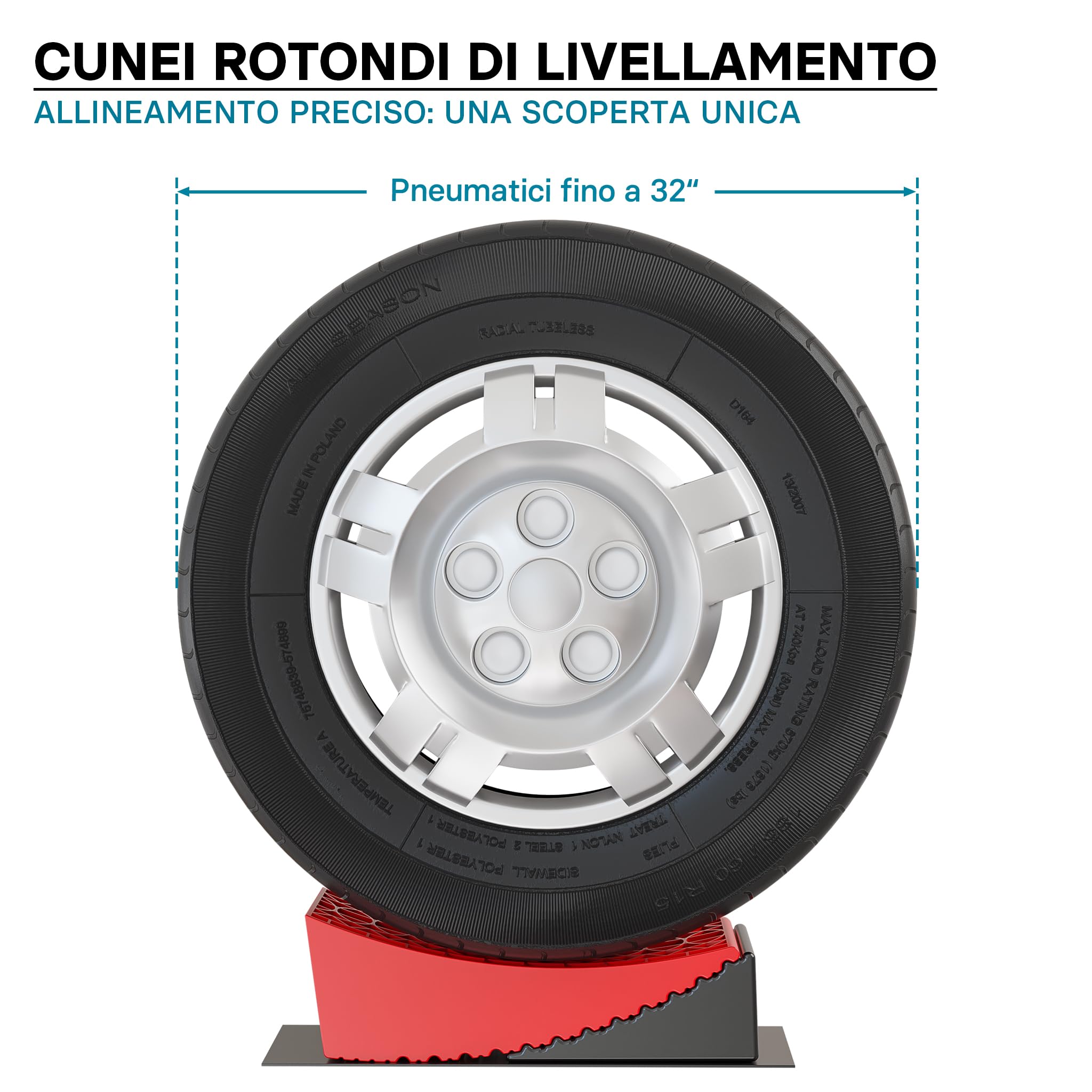XPOtool Cunei rotondi per camper con livella a bolla Livellatori per rimorchi