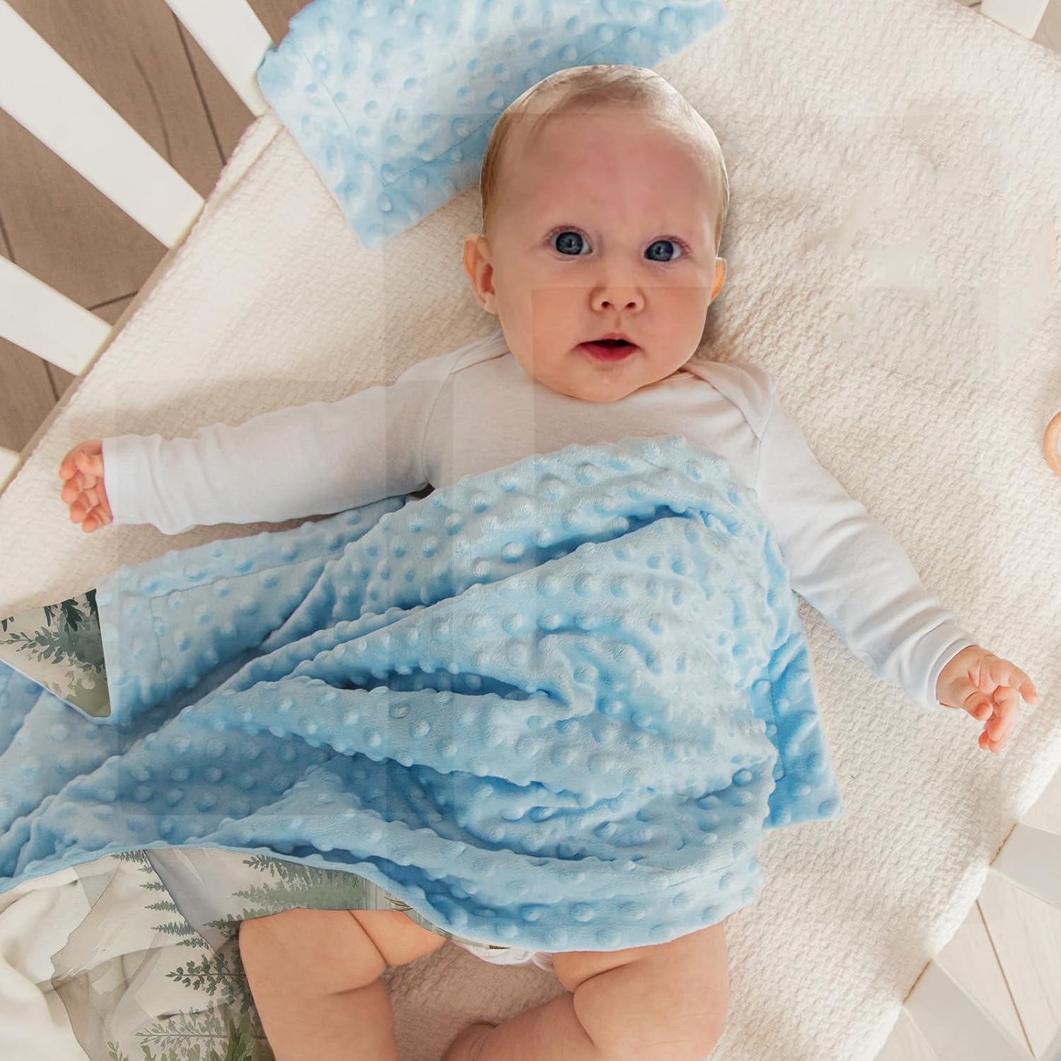 Personalized Baby Blanket for Boys, Custom Baby Blanket with Name, Soft Flannel with Double Layer Dotted Backing, Receiving Swaddle Blanket Suitable for Infants and Toddler, Forest(30”x40)