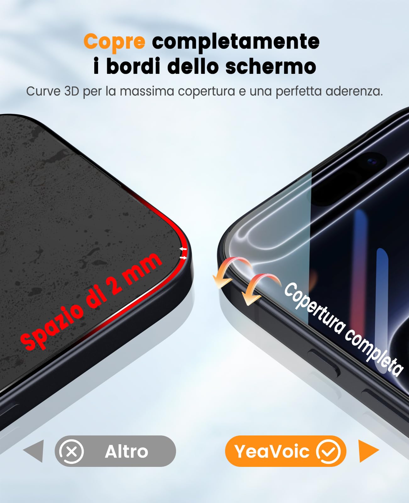 Vetro Temperato BosomFrienz Per IPhone 17 Pro – Curvo 3D, Durezza 9H, Anti-impronte, 2 Pezzi, Copertura Totale
