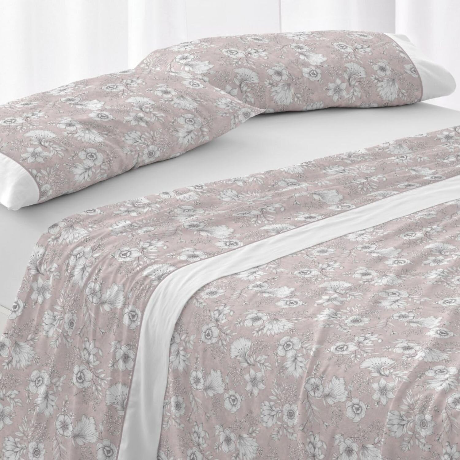 Burrito Blanco | Cotton Bedding Set | Bed 135 cm (+Available Sizes) | Design 637 | Nude Color (135x190/200 cm.)
