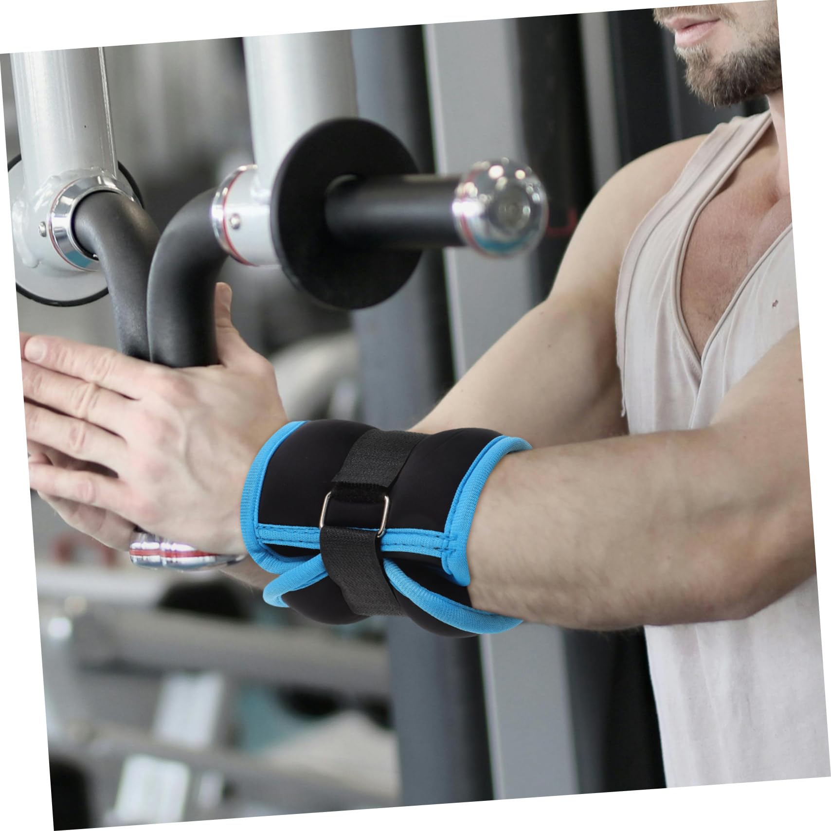 BESPORTBLE Pesi per Caviglie Regolabili 2 Pezzi, Cavigliere in Neoprene e Sabbia di Ferro 0,5kg per Allenamento, Fitness e Corsa