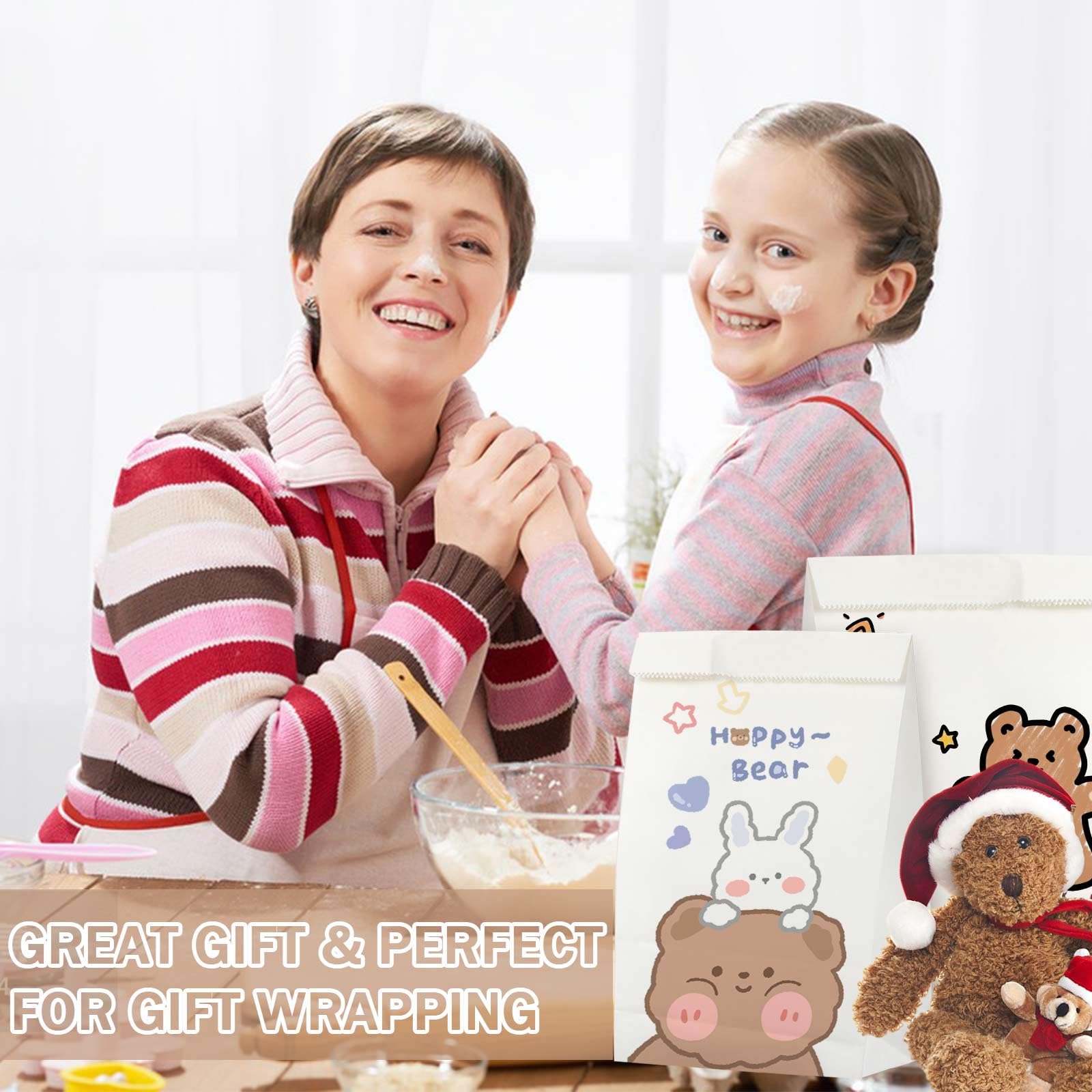 50 Sacchetti Regalo In Carta Kraft Bianca – 24x13x8 Cm – Per Caramelle, Feste, Matrimoni E Compleanni