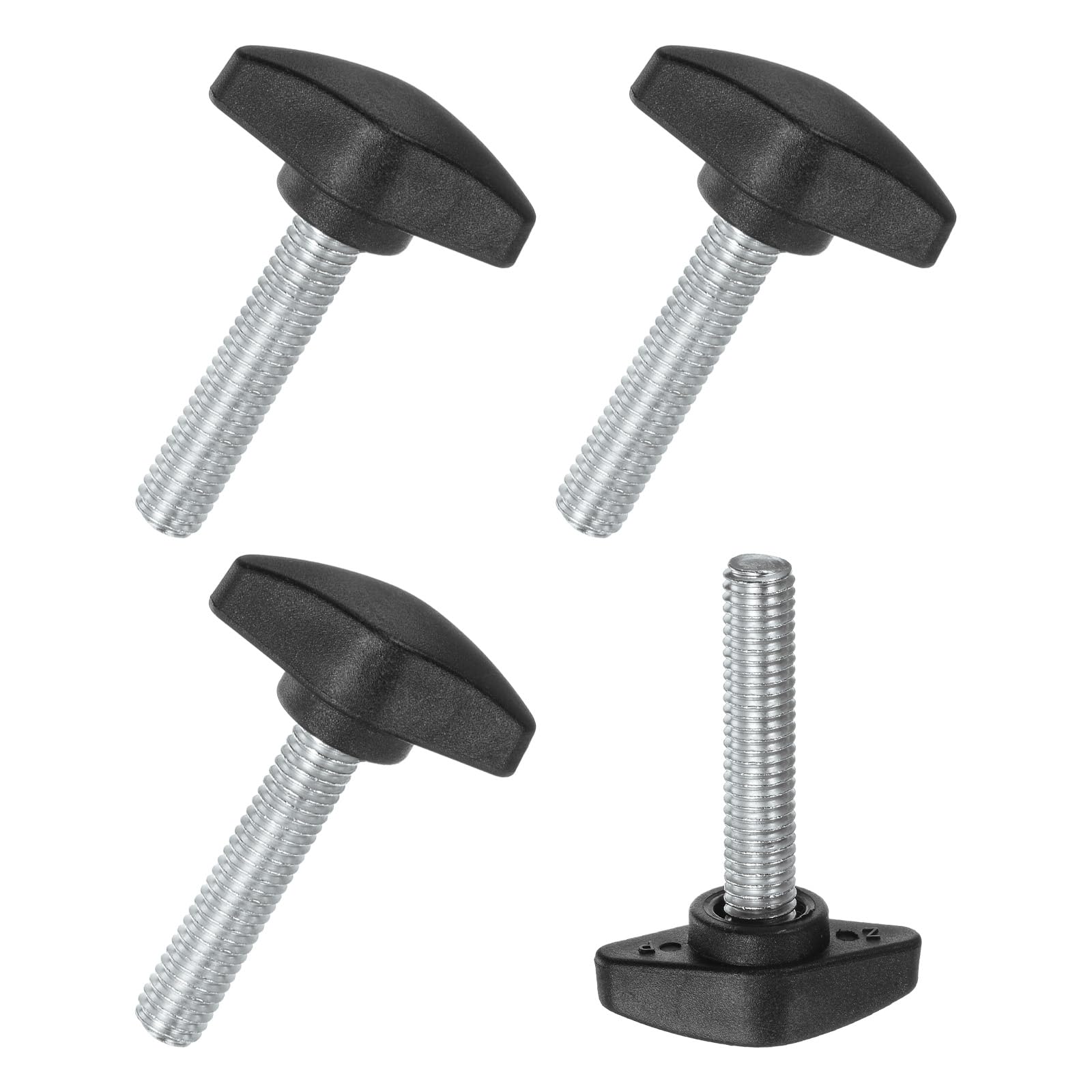 M METERXITY 4-Pack Thumb Screws, M8x35mm Tee Wing Knobs, Plastic T Handles Clamping Knob for Woodworking/Machinery/Equipment, Tightening Thread