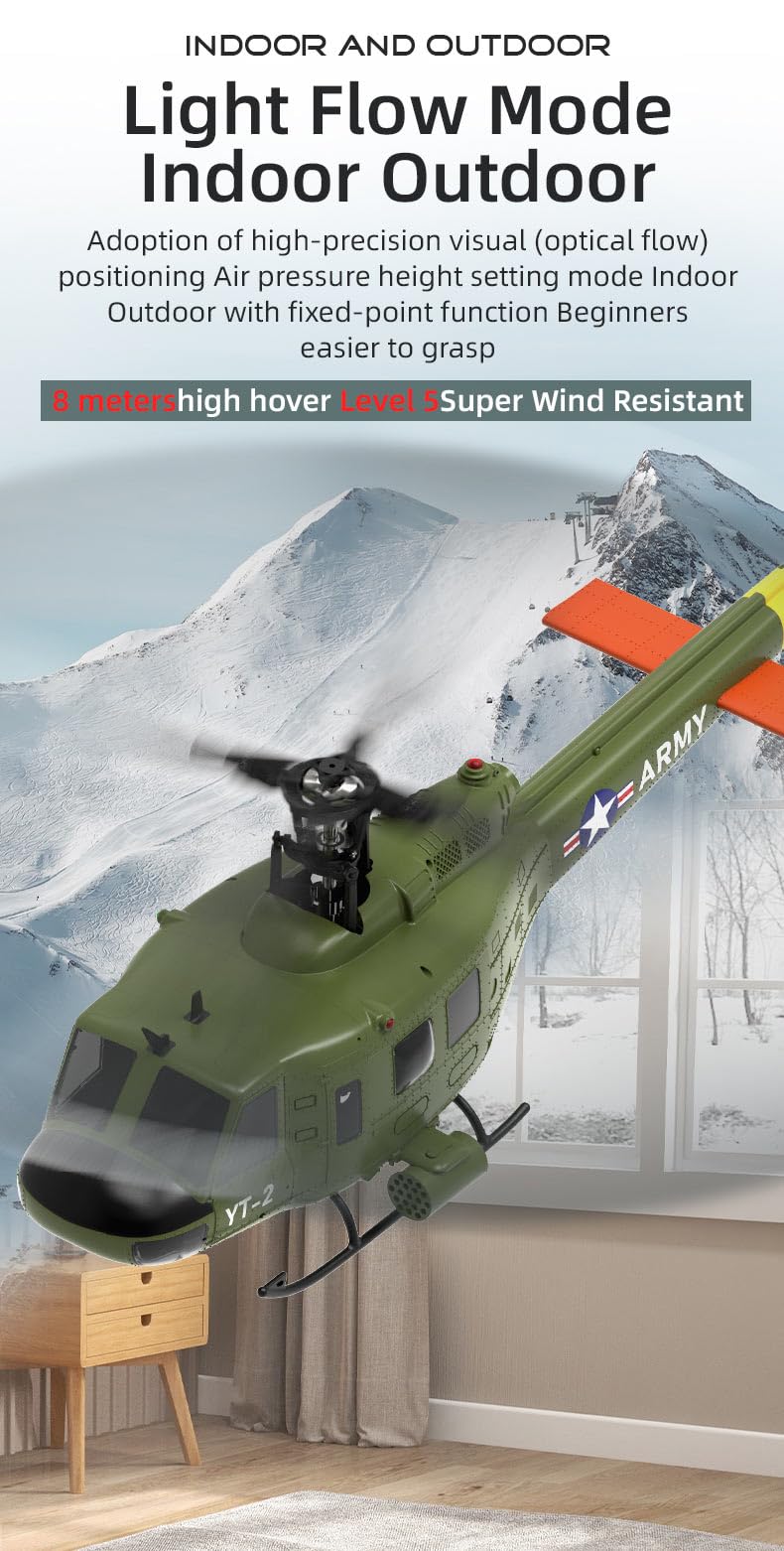 Helicóptero RC para adultos, F07 Bell 206 escala 1:34 2.4G 6CH sin escobillas de accionamiento directo 3D/6G Flybarless RC modelo de helicóptero con posicionamiento de flujo óptico