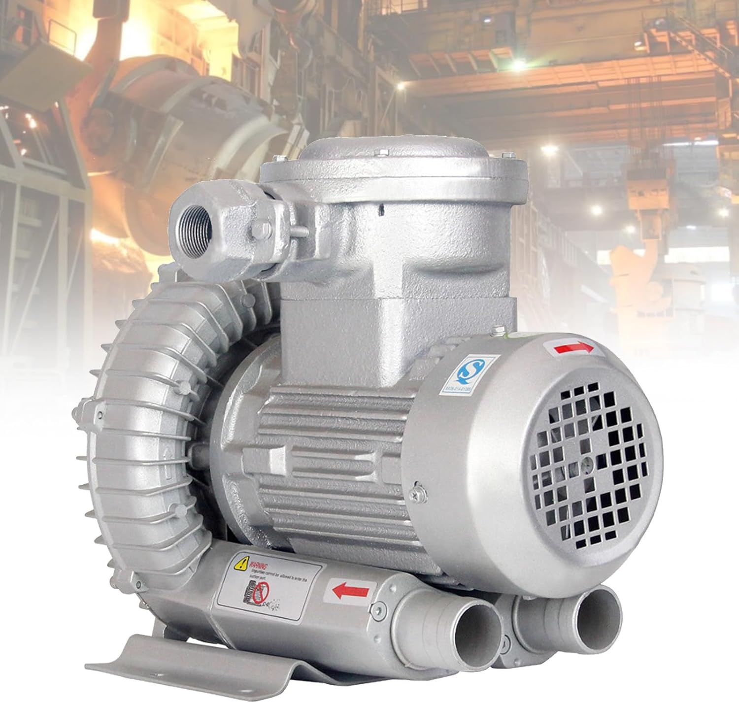 Regenerative Blower Electric Vacuum Pump for Fish Pond Oxygenation & Factory Ventilation, 370W Air Pump for Safe Combustible Environments, High Efficiency, Quiet Operation