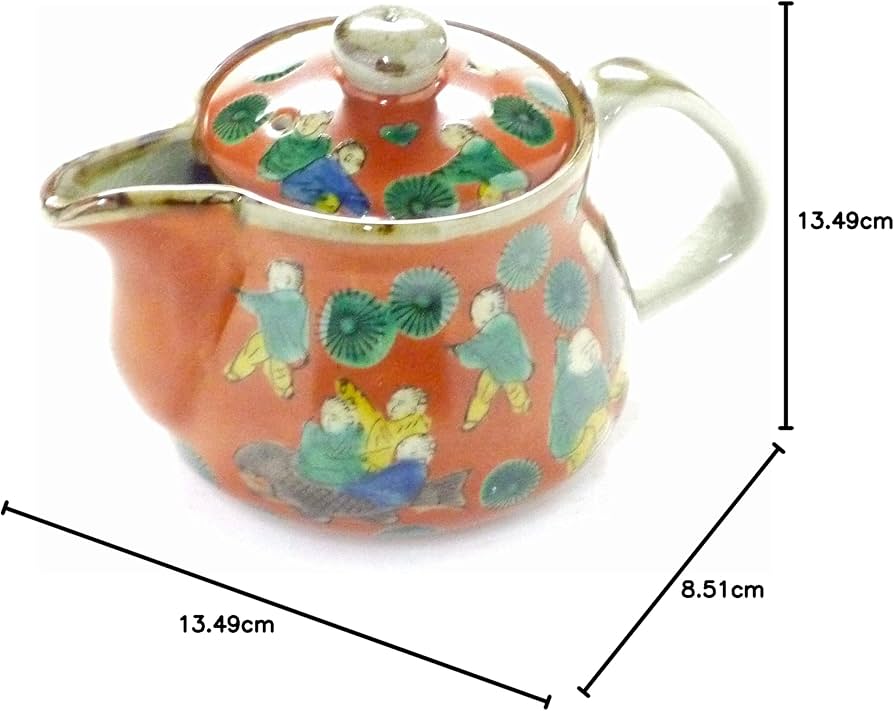 2382 九谷焼 百人一首急須1客 鉢1客 時代物 2382 九谷焼 百人一首急須1客