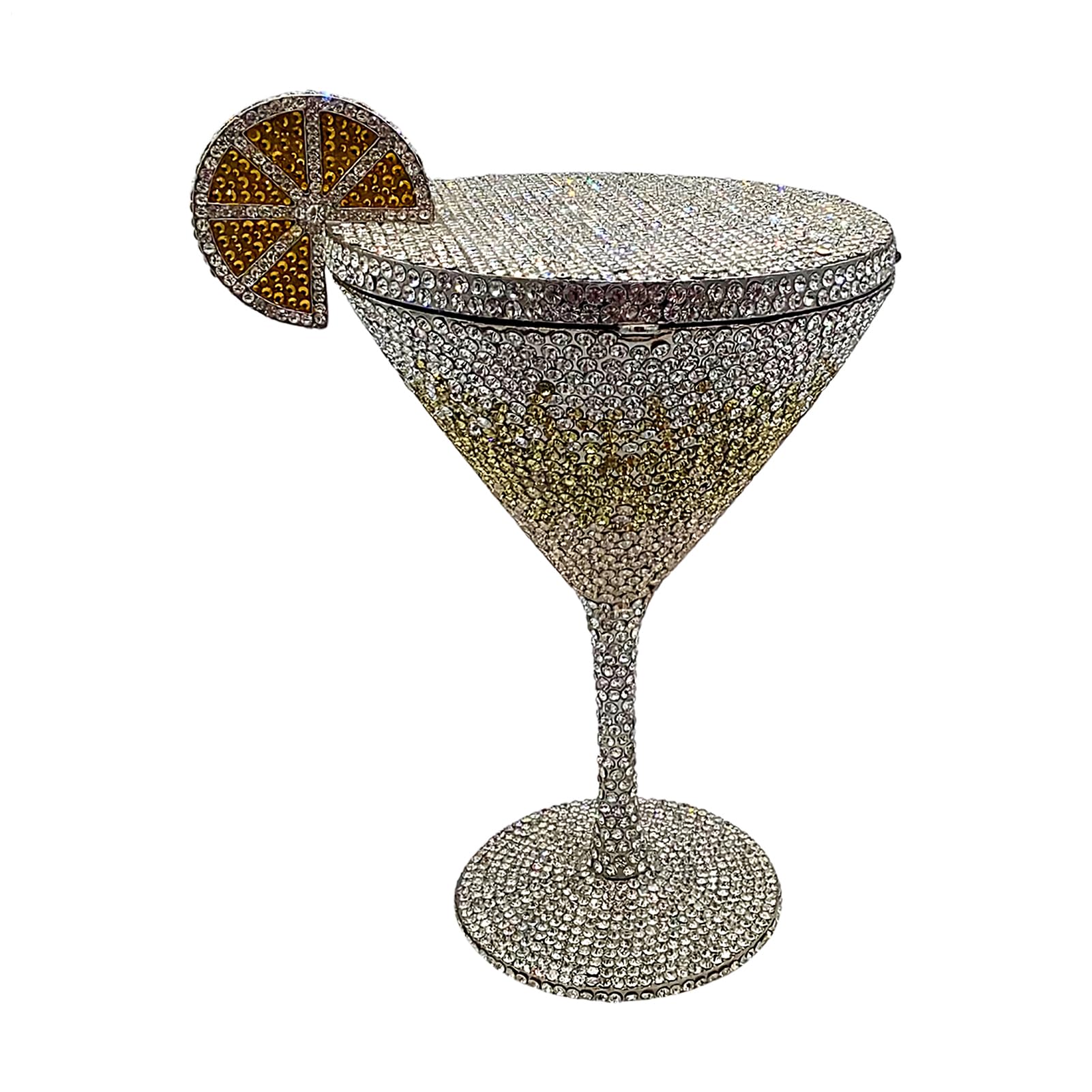 Bolso de embrague de pedrería - Botella de noche con forma de taza de cóctel de 15,2 cm, bolso brillante, novedad | Generoso accesorio Glam elegante para mujeres, fashionistas, estilist