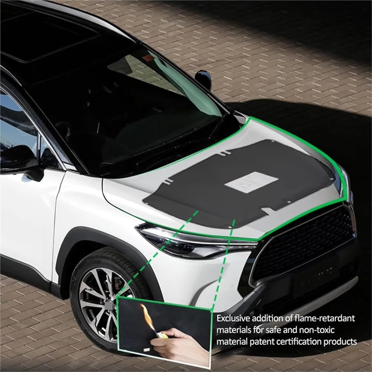 Compatible For Toyota Camry XV50 Compatible For Daihatsu Altis Aurion 2012~2017 Hood Engine Insulation Pad Soundproof Cover Heat Cotton Liner Accessories(Style C)