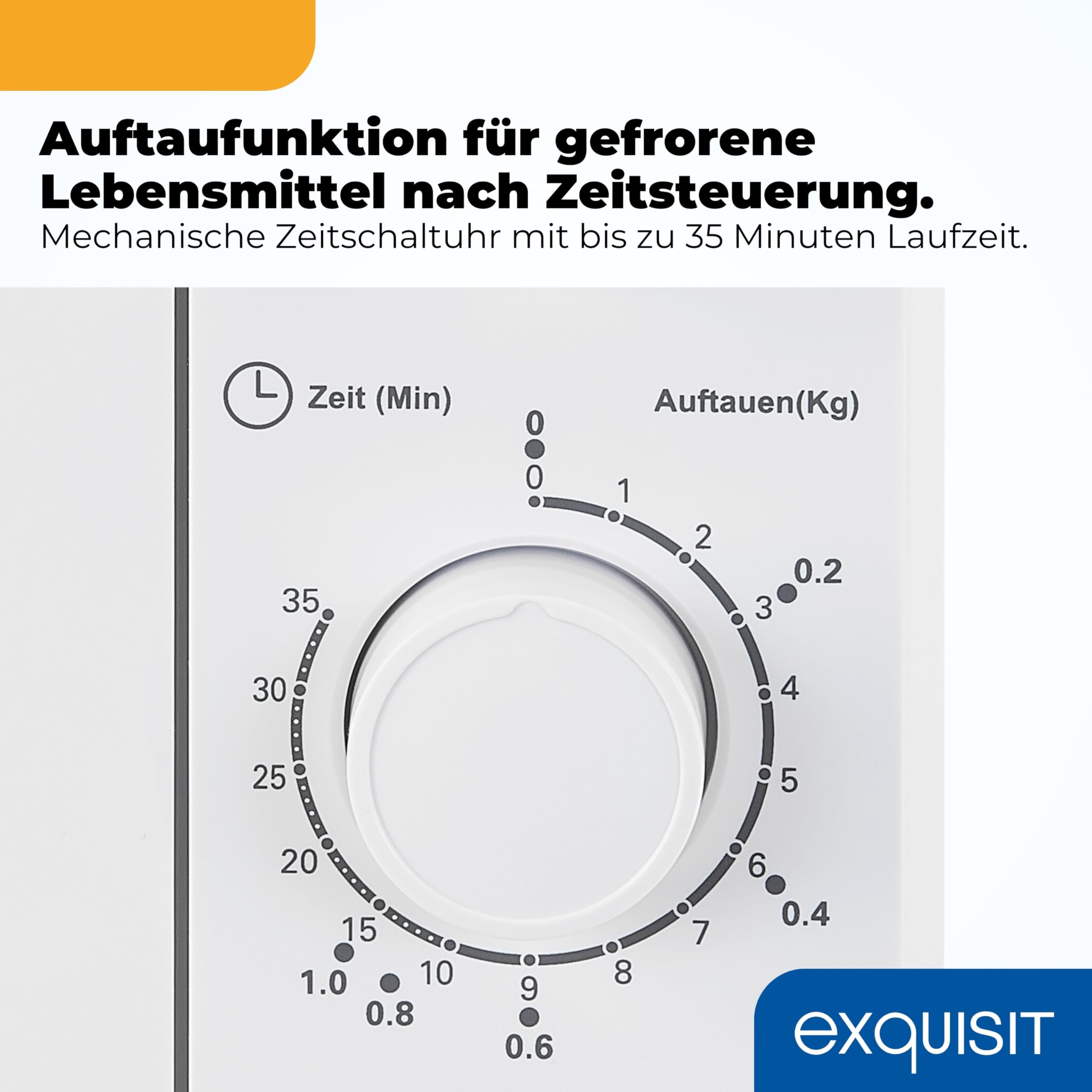 Exquisit Mikrowelle 700 W 20 L Mechanische Drehregler 5 Leistungsstufen Auftaufunktion Glas-Drehteller 255 mm Weiß