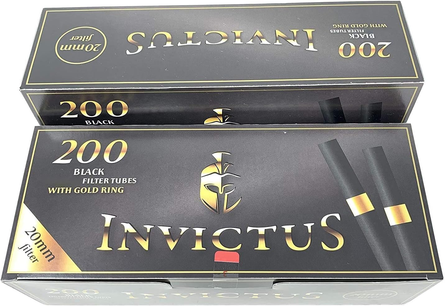 Invictus Black Cigarette Filter Tube With Golden Ring