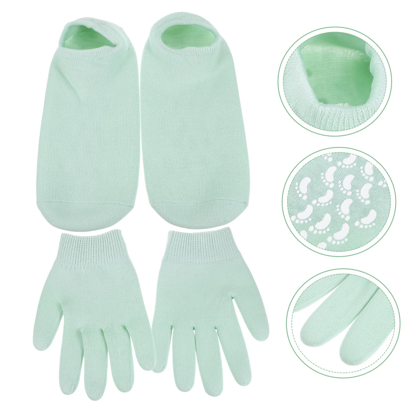 Guantes Hidratantes de Gel Negro Reutilizables para Manos y Pies