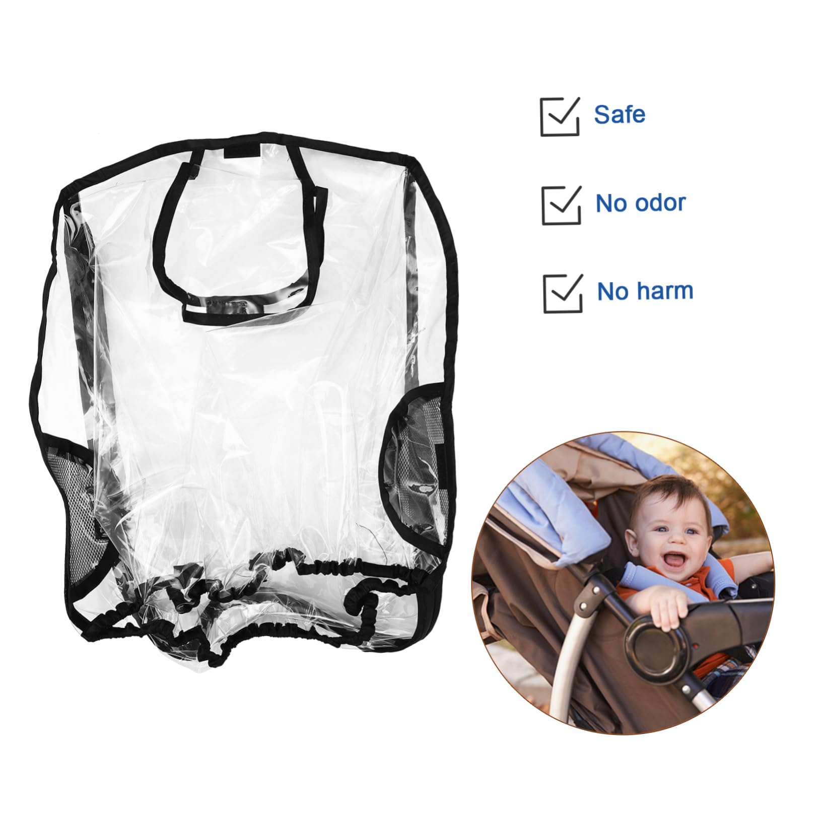 VICASKY Windproof Safety Seat Rain Cover Shield Cover for Stroller Toddler Outdoor Travel Protection
