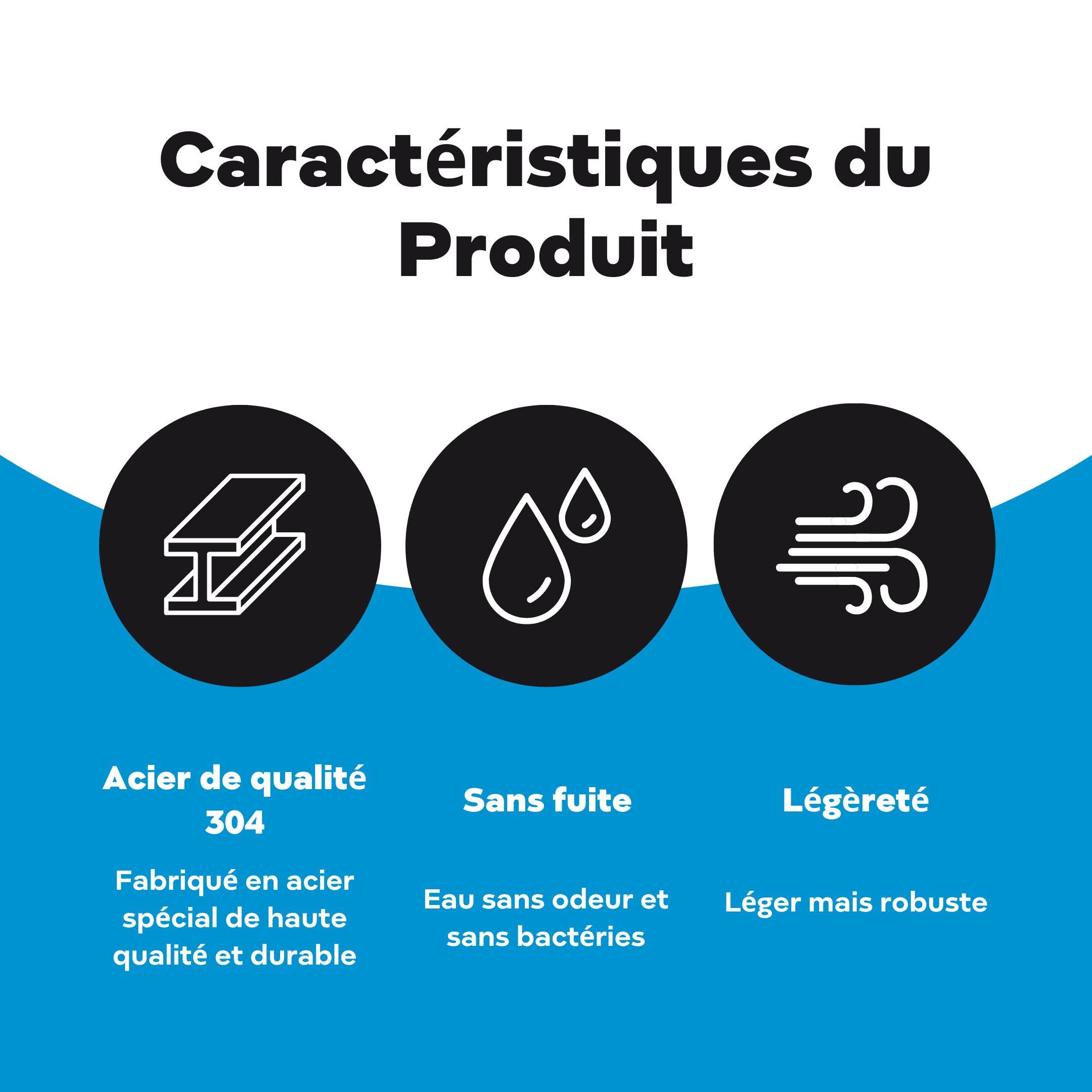 EUROGUARD® Filtre à gravité - Système de Filtration d'eau en Acier Inoxydable 304, 8,5 L, 2 filtres à Charbon Actif, Robinet 100% INOX avec Support en Acier Inoxydable