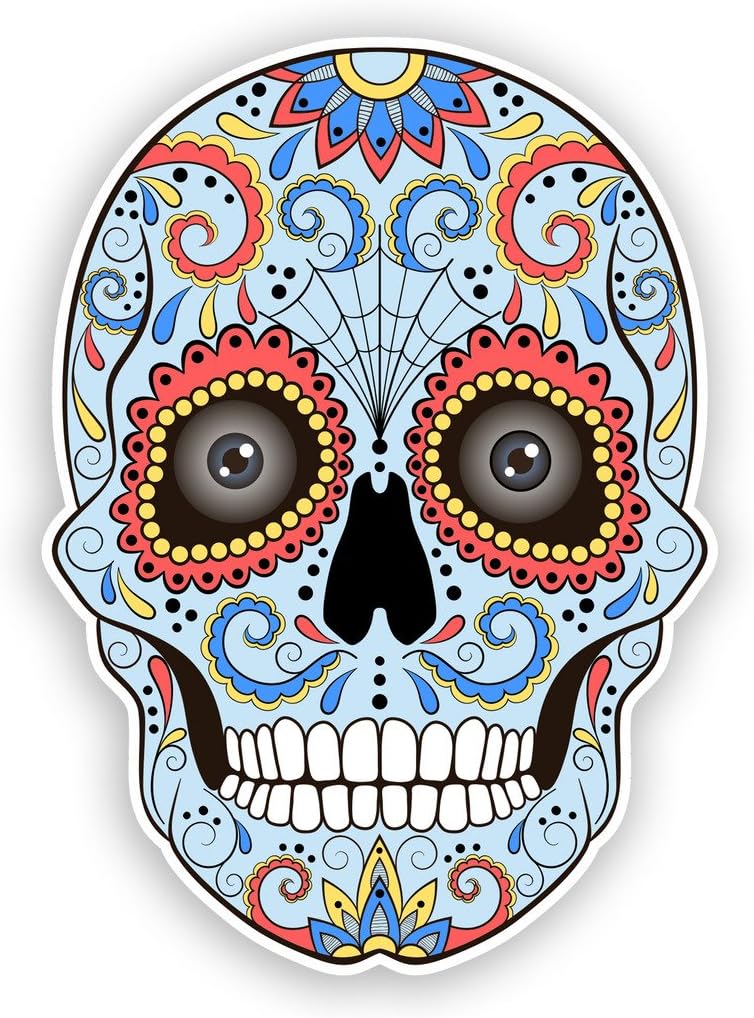 2 x 30cm/300mm Sugar Skull with Eyes Vinyl Stickers Mexico Festival Day of The Dead #7429