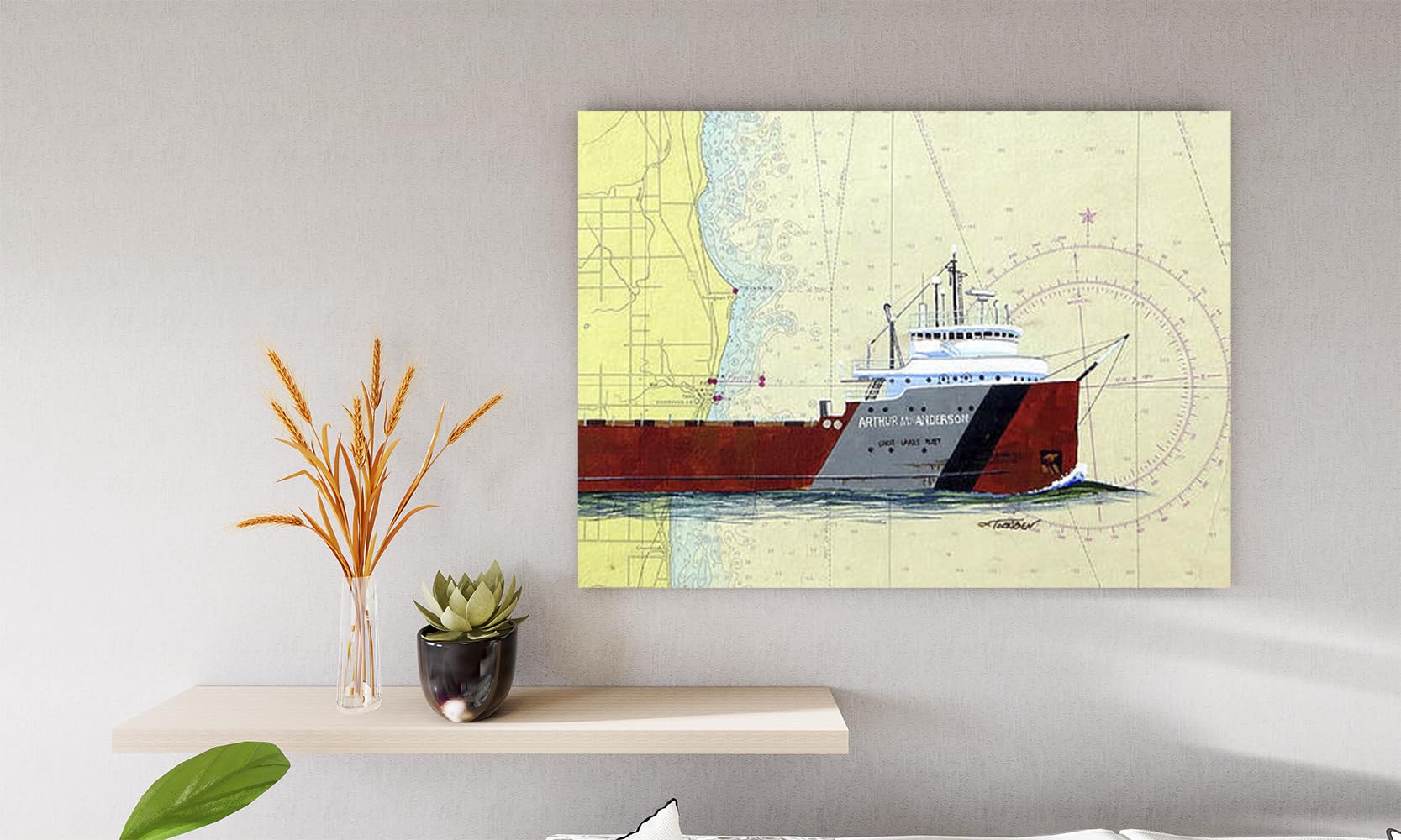 VERRE ART Printed Framed Canvas Painting for Home Decor Office Wall Studio Wall Living Room Decoration (14x10inch Wrapped) - Arthur M Anderson