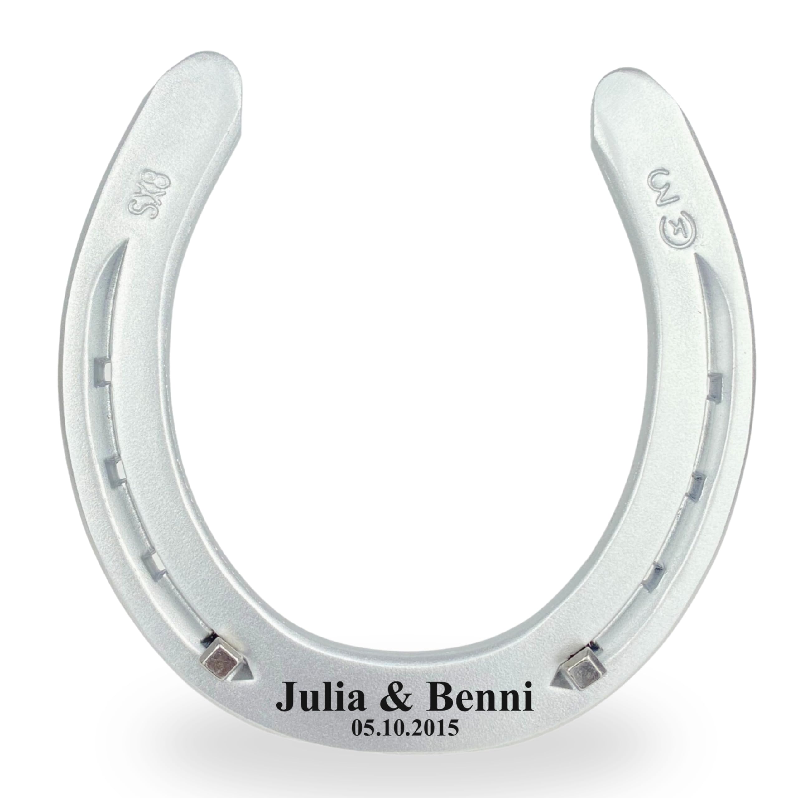 LsanernautenDttra Hufeisen mit Wunschgravur Gr axes Eisen, ideal zum personellen Glückshufeisen Geschenk für Hochzeit od