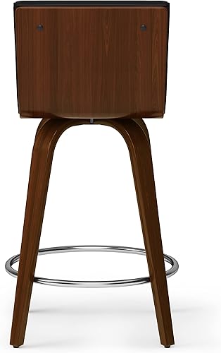 Miniatura 144 de SIMPLIHOME Lowell Taburete de bar giratorio ajustable, silla tapizada de metal de 33 pulgadas de altura del asiento en tela de aspecto de lino gris