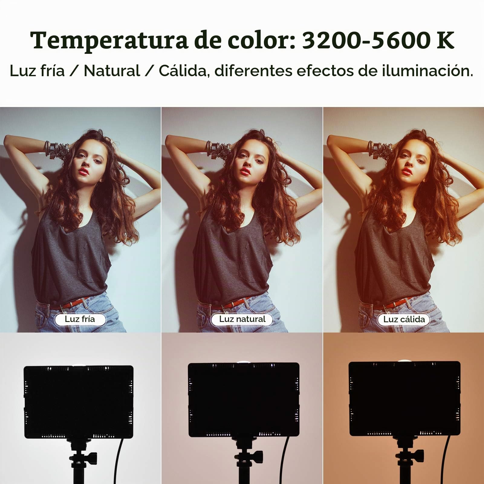 Andoer Luces LED Video Regulables a 5600K con Soporte de Trípode Ajustable y Filtros de Color para Ángulos Bajos y Tableros de Mesa Iluminación LED Colorida y Portátil para Fotografía y Video 2 Packs