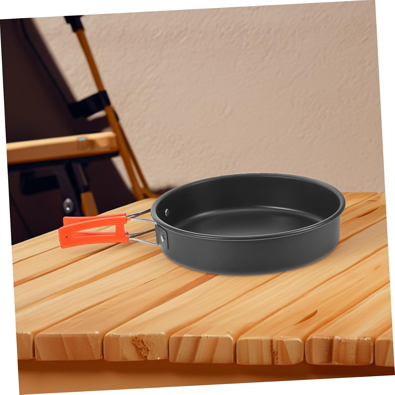 Hiking Cooking Pot Camping Pan Aluminum Skillet Easy-Clean Nonstick Surface Multi-use Outdoor Cooking Tool Compact Camping Kitchen