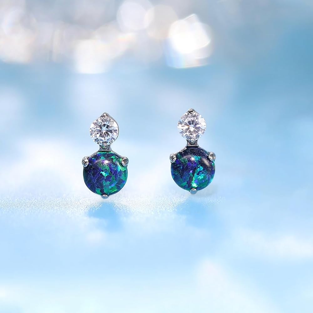 Limerencia orecchini pendenti in titanio, G23 orecchini a goccia di zirconia leggeri, orecchini pendenti medici per le donne(Argento 6 mm CZ