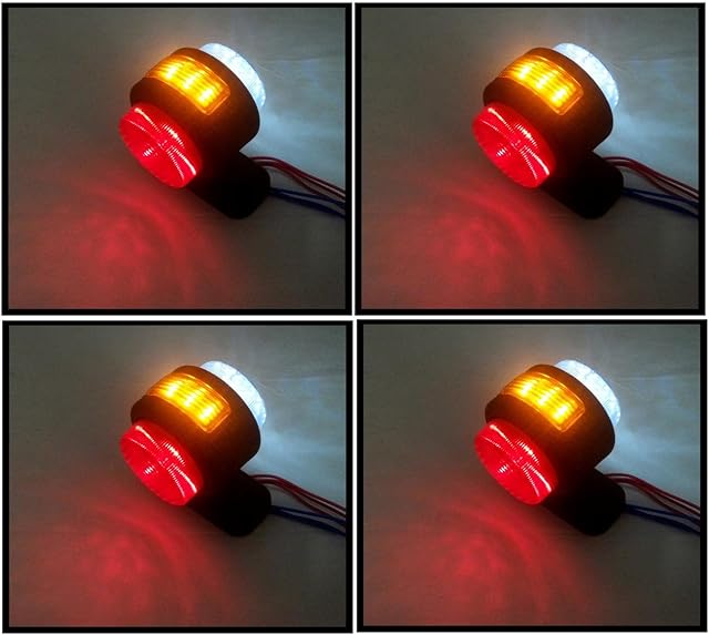 flexzon 4X LED SMD MINI SIDE RUBBER MARKER LIGHTS LAMP INDICATOR TRAILER TRUCK 12V