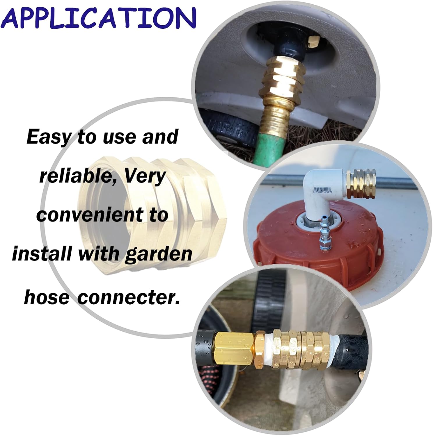 Garden Hose Fittings Connectors Adapter Solid Brass Repair Double Female to Female Faucet Leader Coupler ​Dual Water Hose Connector(3/4" GHT) (10-Pcs)