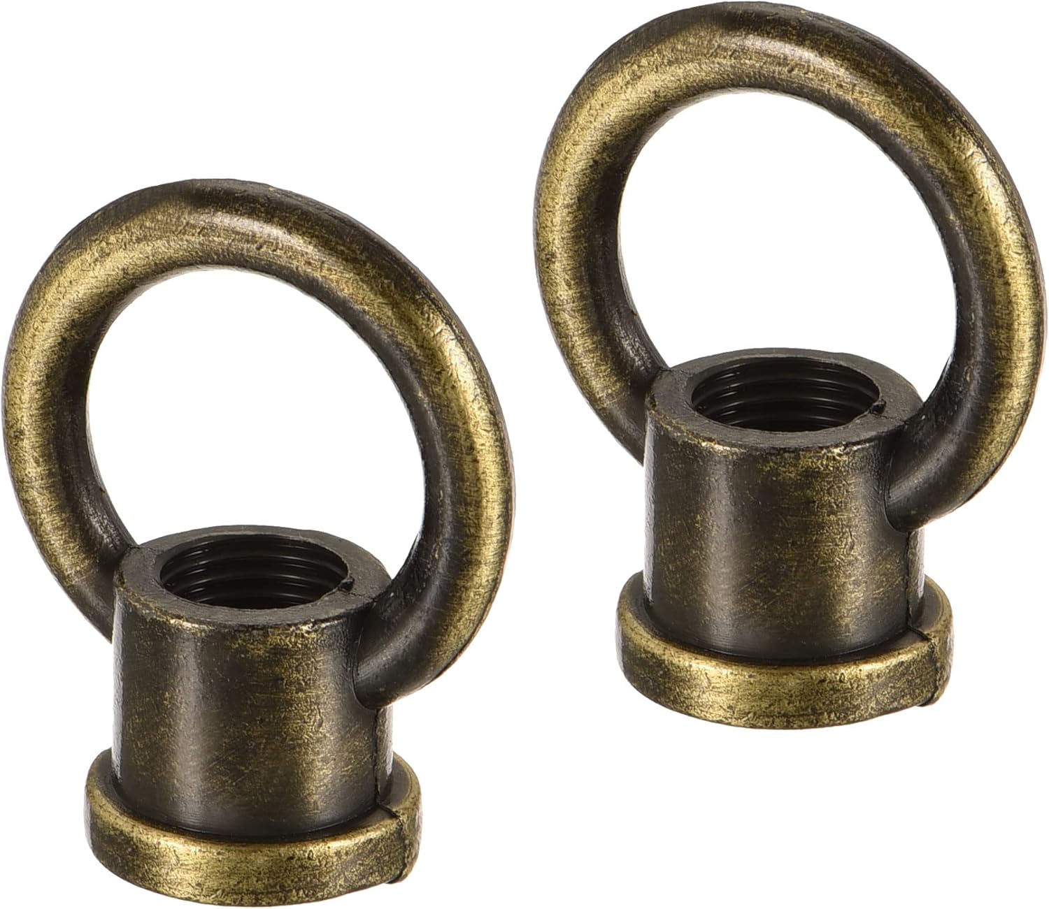MECCANIXITY Eye Nut 15kg Max Load 29x35mm M10 Thread Ring Shape Female Loop for Hanging Lamp Chandelier, Bronze Pack of 2