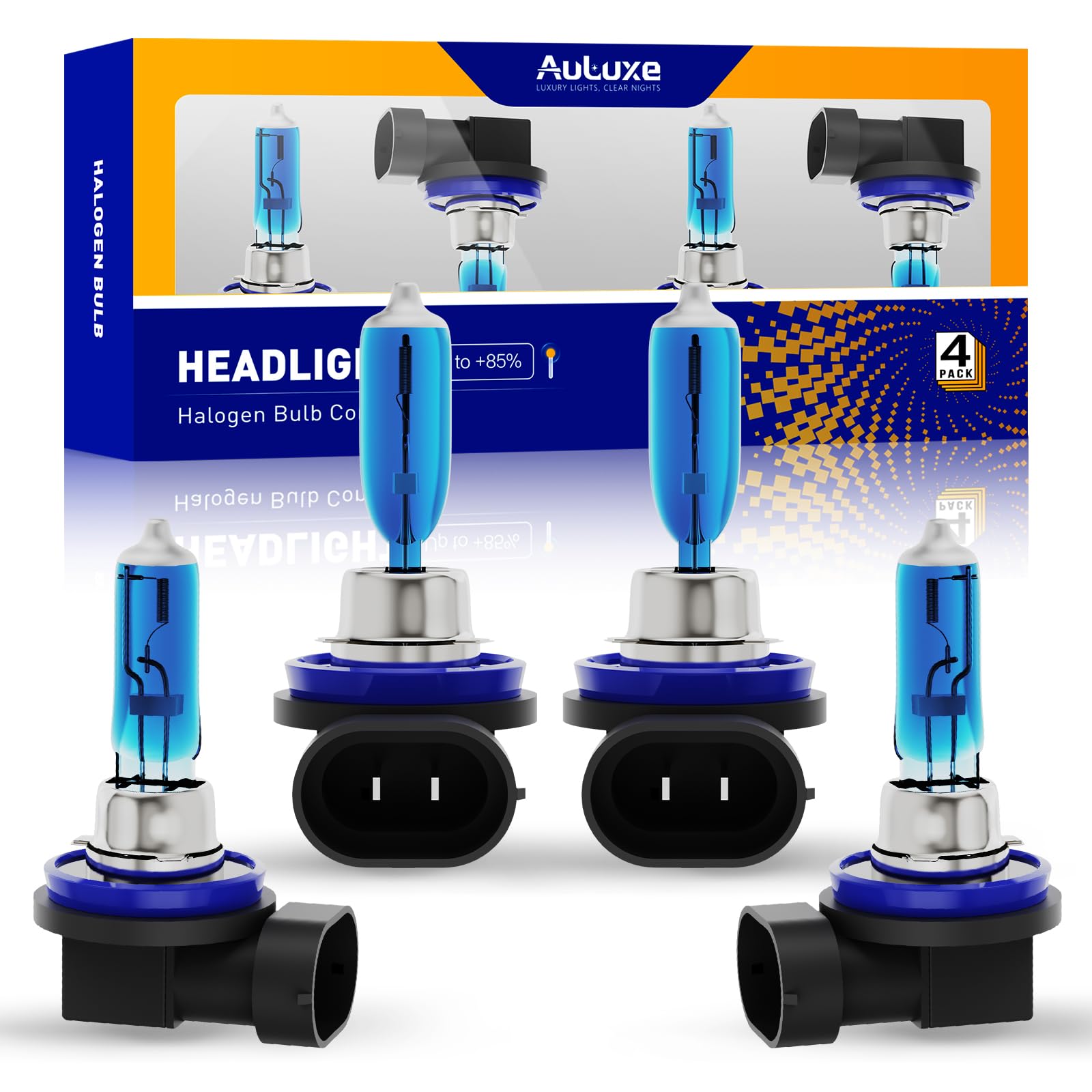 Compatible with NISSSAN Altima 2007-2018 Halogen Headlight Bulb Combo - 185% Brighter 5000K White High/Low Beam, Plug and Play, 4-Pack