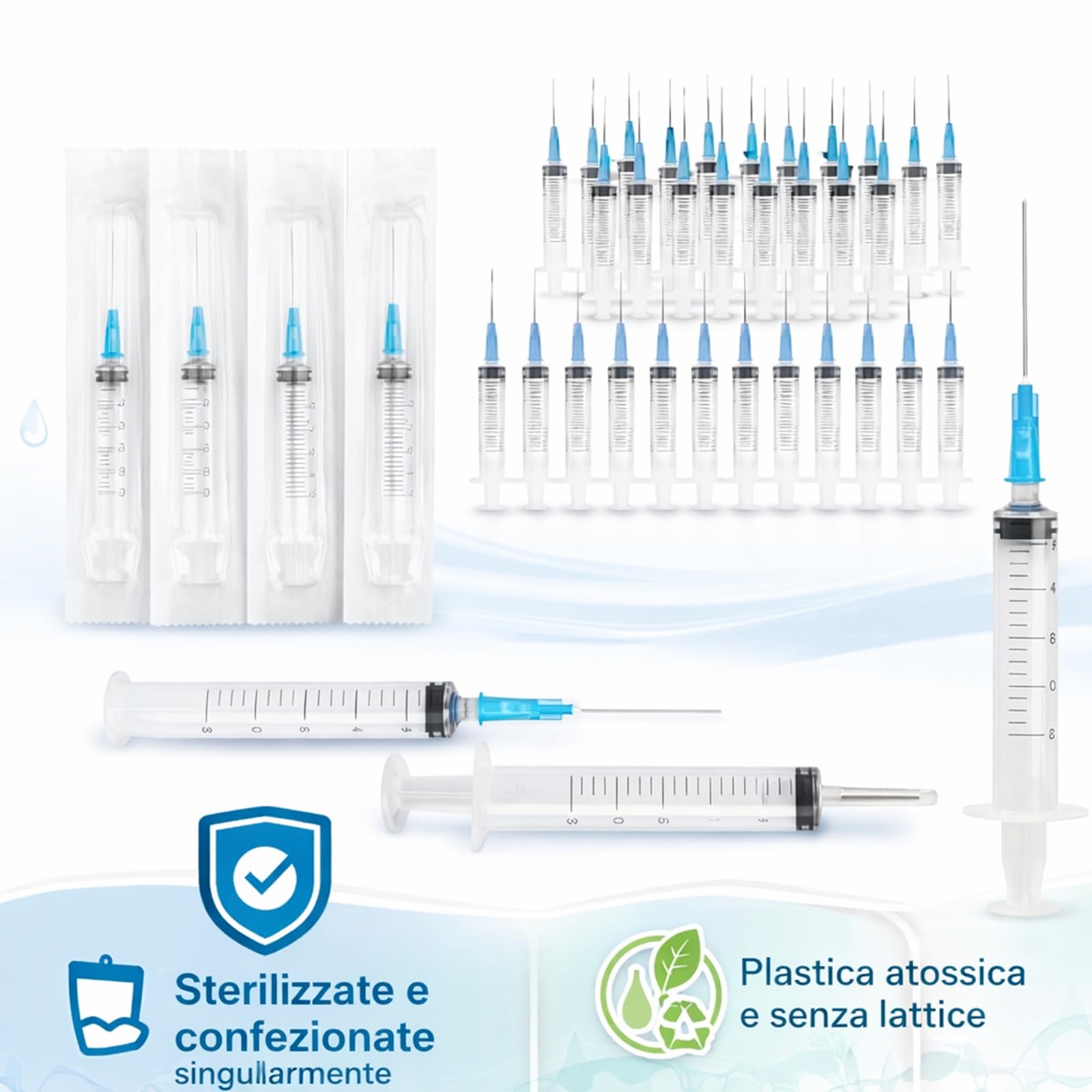 Topolenashop Set 30 Siringhe da 5ml con Tappo | Dosaggio Preciso di Liquidi per Misurazione Tecnica, Laboratori, Piante, Fai-da-te| Confezionate Singolarmente | Art. 95067