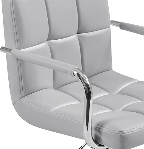 Miniatura 98 de Yaheetech Juego de 2 taburetes de bar ajustables de piel sintética, taburetes de mostrador modernos con respaldo y reposapiés, taburetes de bar