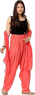 Woman's Plain Cotton SEMI Patiala Salwar with Dupatta|| Free Size || Plain Patiala || SEMI Patiala Pants || Solid Cotton Patiala || Patiyala