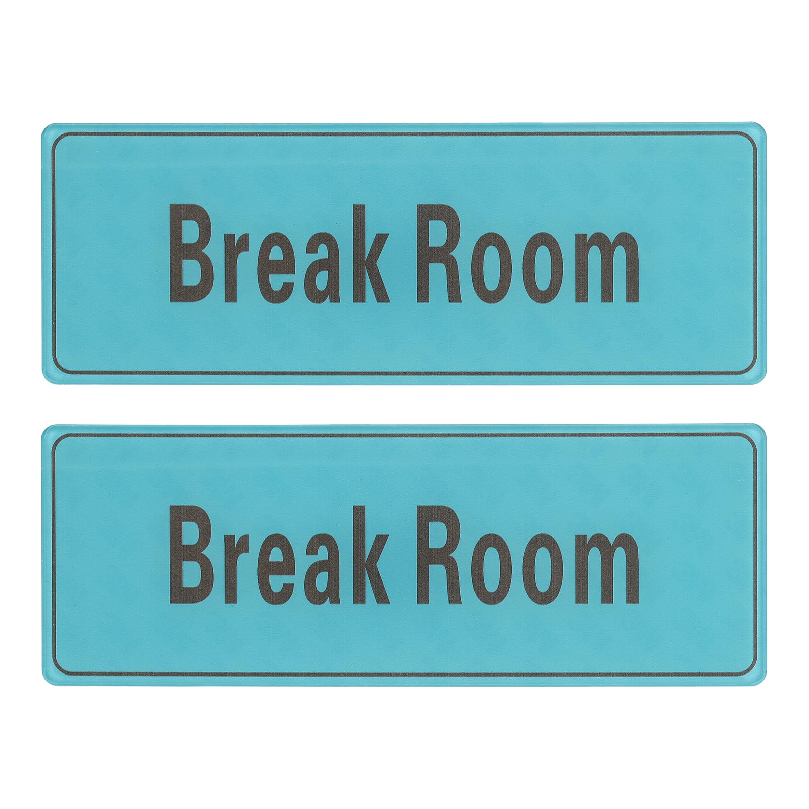 PATIKIL 9"x3" Break Room Sign, 2Pcs Room Door Sign Self-Adhesive Door Sticker Acrylic Wall Signage Easy Installation for Indoor Outdoor Home Business, Light Grayish Blue with Gray Text
