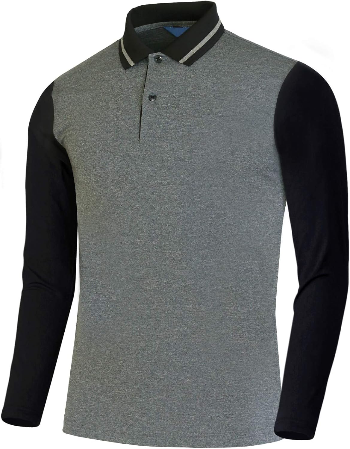BCPOLO Mens Athletic Spandex Golf Raglan Long Sleeve Polo Shirt