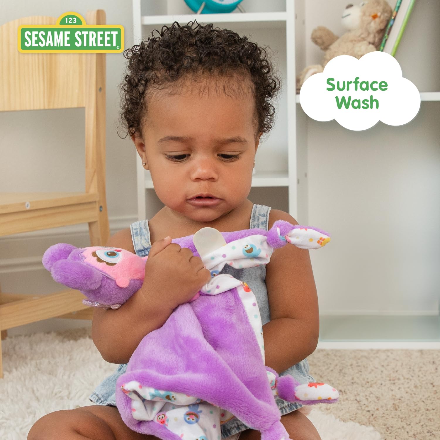 Kids Preferred Sesame Street Abby Couverture en matériau Souple avec Coins noués et Passant pour tétine pour bébé et Nourrisson