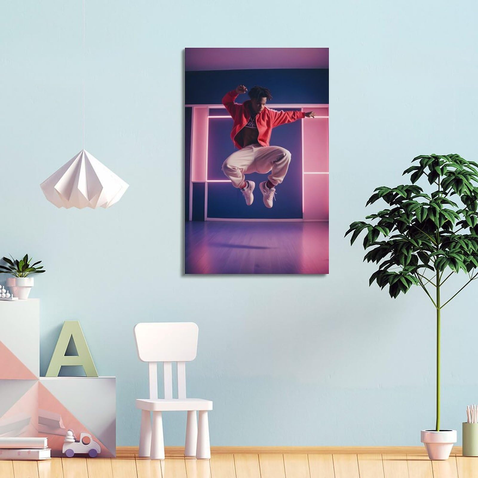 ZLQYHW Poster decorativo su tela, motivo: ballerino hiphop, ballerino di strada, B-boy, per camera da letto, per camera da letto, 40 x 60 cm