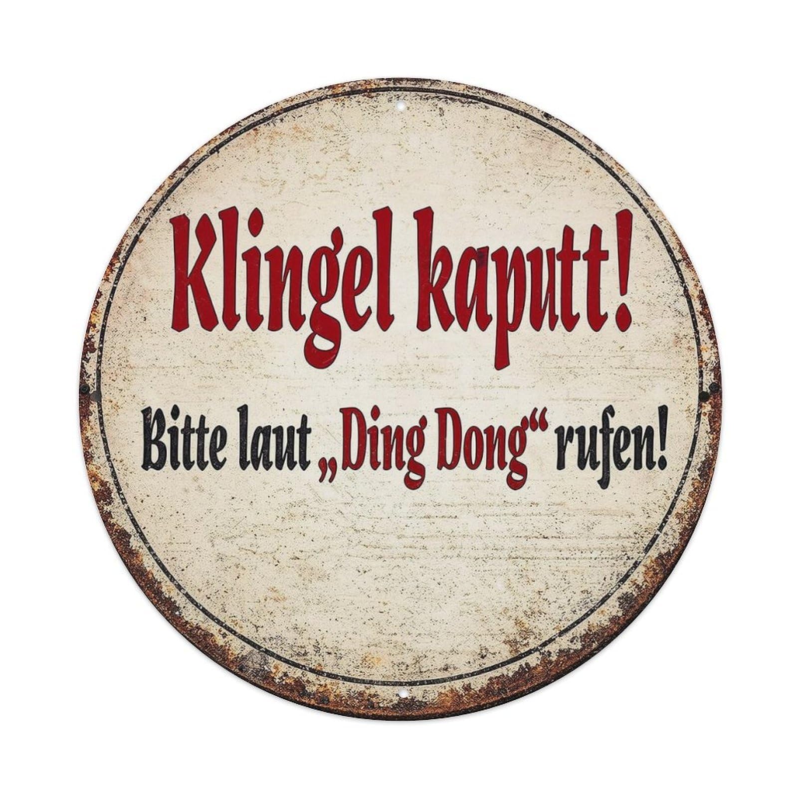 Bell Broken Please Loud Ding Dong Call Metal Tin Sign Plaque