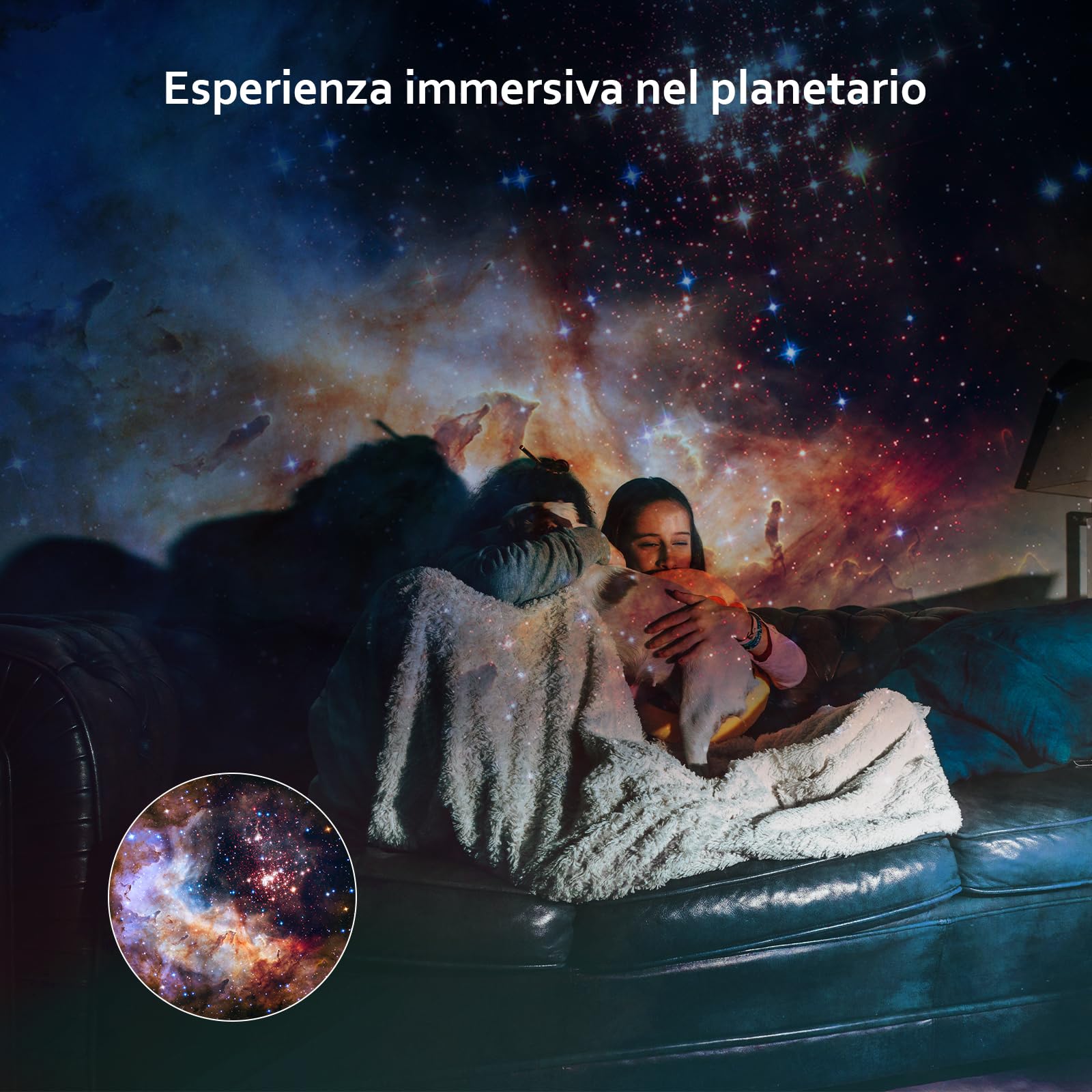 Ainael Proiettore Galassia, Proiettore Stelle Soffitto Planetaria Cielo Stellato Luce Notturna con 3 Diapositivas de Vidrio HD, Galaxy Projector Pro per Bambini Adulti Camera
