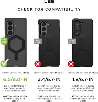URBAN ARMOR GEAR UAG Compatible with Samsung Galaxy Z Fold 7 Case Mouve - Magnetic Charging Transparent Clear Rugged Military Grade Protective Cover, Ice